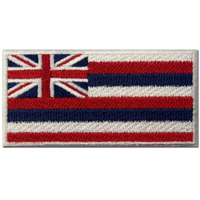 China Handmade Embroidery Design Patches Embroidered Patch Iron For Sew On Apparel Patch Hawaii State Flag for sale
