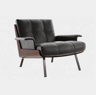 China Super Comfortable Latest Leisure Armchair Valnut back Italian Minimalist Villa Side Chair Luxury Leisure Chair With Footrest for sale