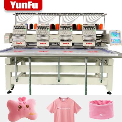 China High Speed 1000 Rpm 12 Needles Four Heads Flat Hat / Shirt / Embroidery Machine For Clothing Shirt And Hats for sale