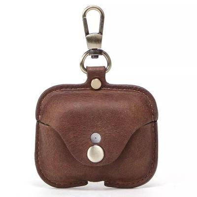 China Light weight suitable for airpods3 sleeve cowhide headphones for AirpodsPro three generations of protective leather earphone for sale