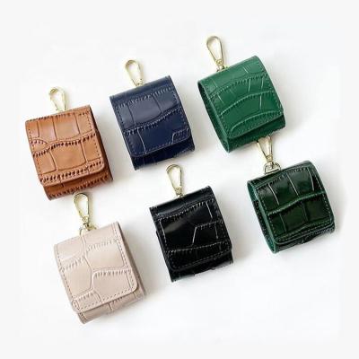 China Lightweight Luxury Protective Crocodile Embossed Leather Earphone Case Cover Sleeve Bag For Airpods 1/2 pro for sale