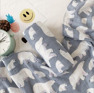 China Sustainable baby bamboo cotton wearable muslin swaddle blankets for sale