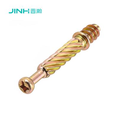 China JH-2031 Minifix Connecting Bolt. 3-in-1 Cam Lock Fastener. 40mm geknutseld koudgewalst staal. Verborgen bevestiging voor kasten. Te koop