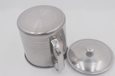 China 4pcs 10-13cm High quality stainless steel cup chrome soup cup with handle and lid for sale