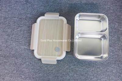 Chine Boîte étanche comestible de bento de double couche d'acier inoxydable de conteneur de nourriture de compartiment de la catégorie 2 ou 3 de vaisselle de cuisine à vendre
