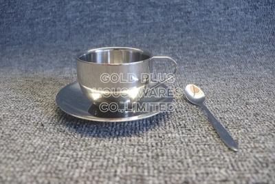 China Table sets tea coffee cup sets with dessert plates homecook 180ml food grade metal steel mugs and plates coffee cup for sale