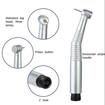 China Box With LED Or Without LED Product 2 Or 4 Holes Dental Handpiece 3 Holes Dental Push Button Handpiece High Speed Water Jet For Dental Turbine With Sliver Tail for sale