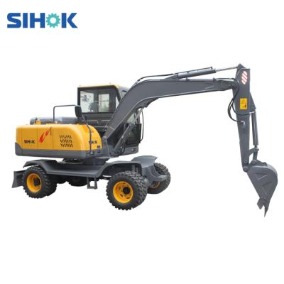 China Construction works China Factory 7ton 0.28m3 Wheel Excavator (SWJ-75B) for sale