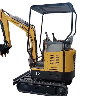 China Farms AZ15 1.5 Ton Mini Excavator With 180 Degree Swing Upper Arm And Extension Track Digger Truck for sale
