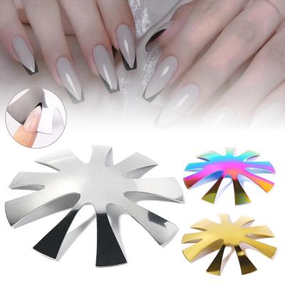 China Nail Art Tool Nail Manicure Edge Trimmer Stainless Steel Smile Line Gel Cutter Nails Shape French Nails DIY Flat Module for sale