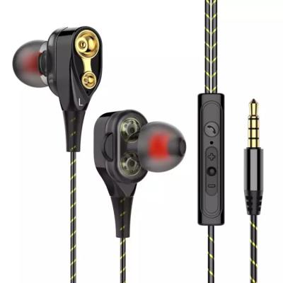 China 2022 New Model In-ear Dual Voice Call Drivers Noise Canceling 3.5mm Headphones for sale