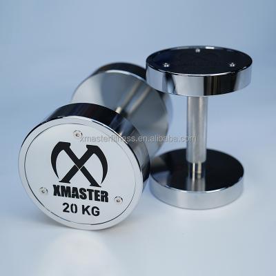 China Universal Xmaster Chrome Steel Dummbell with Fixed Handle Steel Dumbbell for GYMS for sale