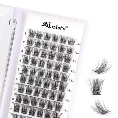 China Natural AILAISHI 2023 New Pre Cut Segment Lashes Superfine Band Eyelash With Customize Package Glue Bond Sealer Remove for sale