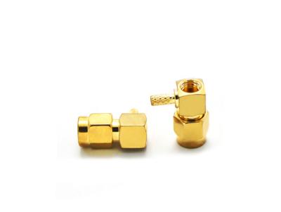 China RF Connector RPSMA male Right Angle for RG316 Cable Crimp for sale