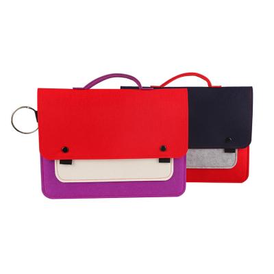 China Factory High Quality Eco-friendly Degradable Briefcase Felt Fabric Bag Custom Protective Laptop Bag Felt Document Storage Laptop Bag for sale