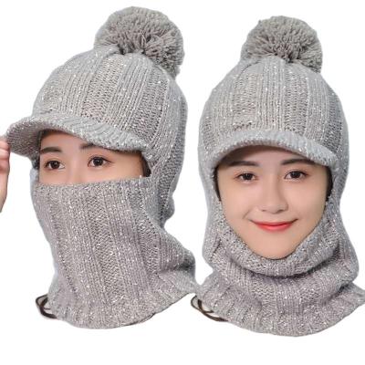 China JOINT 2020wholesale sales of knitted bib hats for women in winter outdoor cycling hat for sale