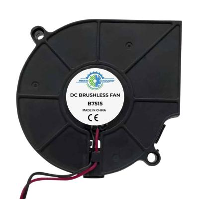 China 75x75x10mm Long Life Sleeve Bearing Fan 7515 Brushless DC Blower Cooler Fan High Speed High Pressure Heat Dissipation for sale