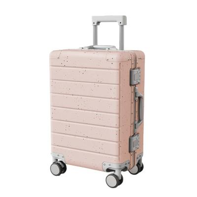 China Factory direct sale aluminum soft color children's trolley luggage travel aluminum suitcase pink custom style new for sale