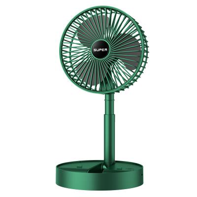 China Hotel Wholesale 1200mAh USB Charging Folding Rechargeable Table Fan With Phone Base for sale