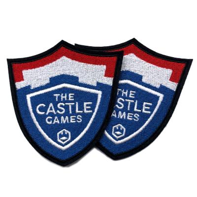 China Viable Shield Embroidery Custom Border Embroidered Logo Patch For Uniform Clothing for sale