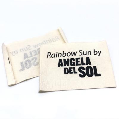 China Factory Price Washable Cheap Wholesale Brand Logo Cotton Label Clothing Labels Custom Printed for sale