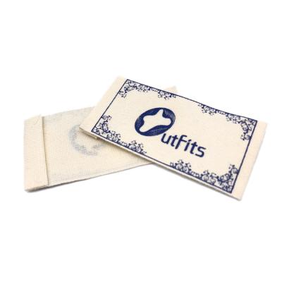 China Washable Sew On Custom Brand Logo Screen Printed 100% Cotton Label Label Printing Labels For Clothing for sale