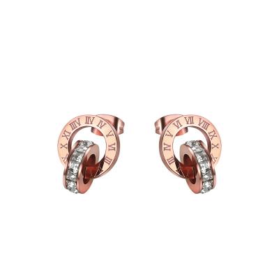 China Short earrings Roman Letter Stainless Steel Earrings antique new fashion trendy long earrings for sale
