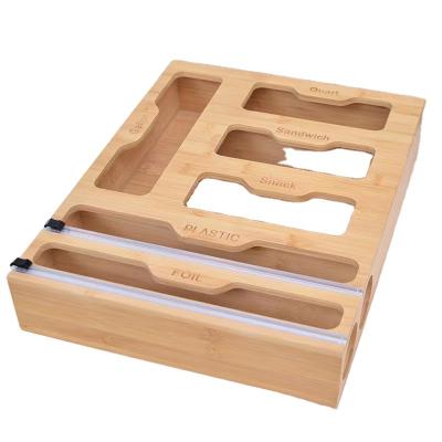 China Mordern High Quality Drawer Organizers For Kitchen Bamboo Food Storage Bag Aluminum Wrap Plastic Ziplock Dispenser for sale