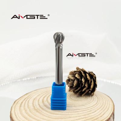 China Solid Carbide 4 Flöte Lollipop Router Bit Radius Fräswerkzeug für Titan Edelstahl Aluminium zu verkaufen