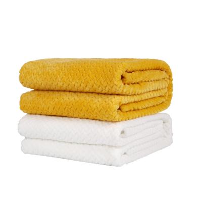 China Jacquard Weave High Quality Custom Flannel Fleece Blanket Jacquard Weave Microfiber Throw Velvet Textured Sheets Pattern Plush Comfortable Warm for sale