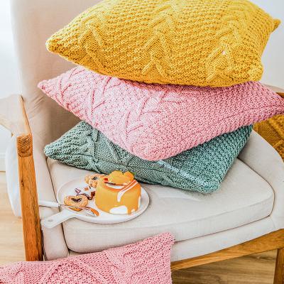 China Viable High Quality Luxurious Home Decorative Knitting Pillow Shapes Cushion Covers 45*45 Sofa Throw Cushion for sale