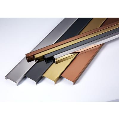 China Modern Ceramic U Shape Edge Pad Stainless Steel Porcelain Tile Trim Profile for sale