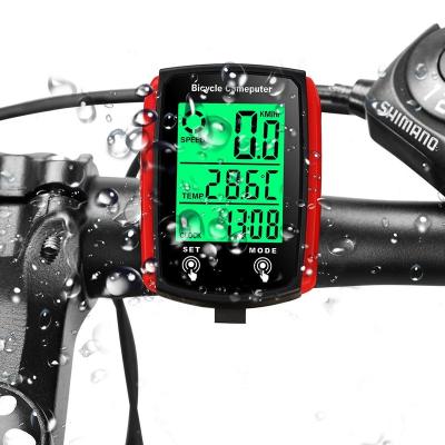 China Waterproof Bicycle Computer Wired Speedometer Odometer Stopwatch Speedometer Watch Bicycle Cycling Speed Counter Bicycle parts Accessories for sale