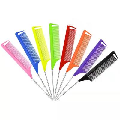 China Best Salon Professional Carbon Fiber Comb Salon Hair Dye Comb Sale Rat Tail Hair Styling Middle Comb for sale