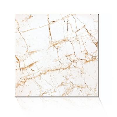 China Modern Lobby Flooring Use White Gold Wire Gloss Ceramic Tiles for sale