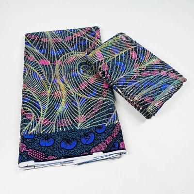 China Factory Wholesale Anti-Static Sequins Wax African Fabric Glitter 100% Cotton For Clothing for sale