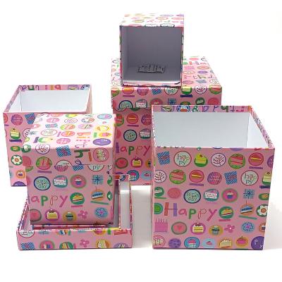 China Bio-degradable Wholesale Square Kids Gift Wrap Chocolate Candy Box Cake Baked Goods Paper Gift Box with Lid for sale