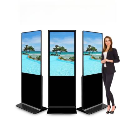 China Indoor LCD Signage Floor Stand Touch Screen Indoor Interactive Kiosk Digital Advertising Display Board for Restaurant for sale