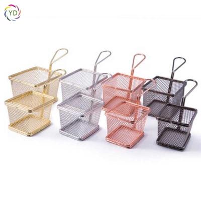 China 2021 Families Mini Frying Basket Fry Oil Frying Basket Food Grade Mesh Leakage Basket for sale