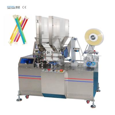 China Single Bulk Disposable Plastic Straw Packaging Machine Automatic 50HZ 220V for sale