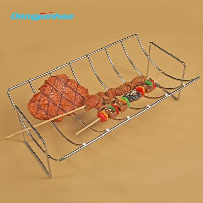 China Easily Cleaned Turkey Roasting Rack Metal Grill Chicken Rack Non-Stick Rack for BBQ for sale