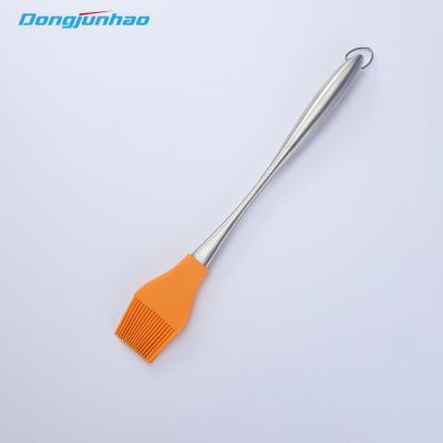 China Easily Cleaned Barbecue Grill Basting Silicone Brush And Removable Pastry BBQ Brush With Stainless Steel Handle for sale