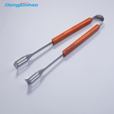 China Factory Hot Sale Easily Cleaned BBQ Serving Clips Stainless Steel Food Tongs for Campfire Cutlery for sale