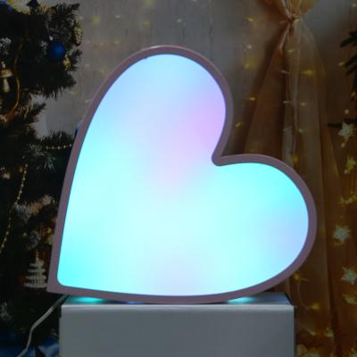 China 2021 hot sale products heart led neon light for christmas decoration supplies to light home or kid room table light for sale