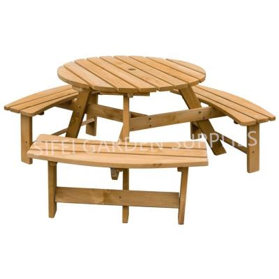 China Waterproof Outdoor Table And Chair Set 6 Seat Wooden Picnic Table for sale