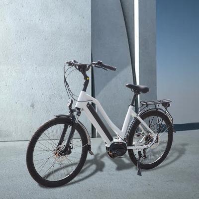 China Aluminum Alloy Bafang Mid Drive 250W Full Suspension Electric Bike Torque Sensor City Ebike for sale