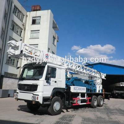 China Easy Operation HOWO truck mounted water borehole drilling machine for sale
