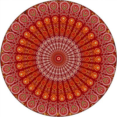 China Circle Indian Mandala Fabric Roll Microfiber Round Kids Safe Beach Towel for sale
