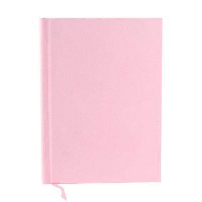 China Customizable Printing Pink Hardcover Notebooks A5 Velvet Cloth Cover Notebook for sale
