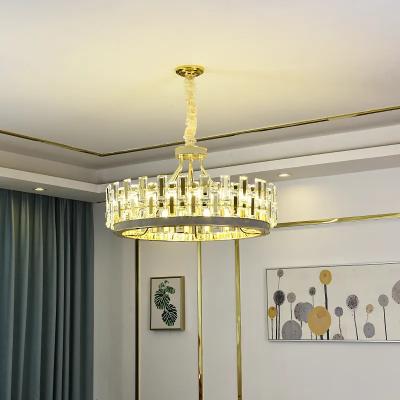 Chine La fumée moderne ronde Grey Crystal Chandelier E14 de LED a plaqué le plat épaissi de plafond à vendre